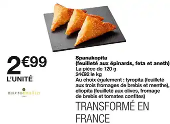 Monoprix Transformé en france spanakopita (feuilleté aux épinards, feta et aneth) offre