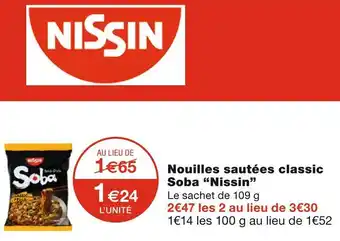 Monoprix Nissin nouilles sautées classic soba offre