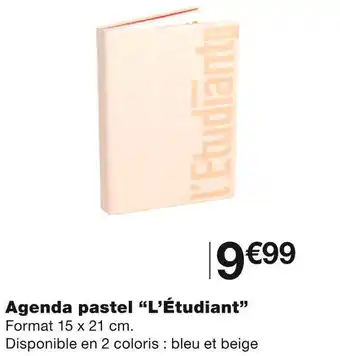 Monoprix L’étudiant agenda pastel offre