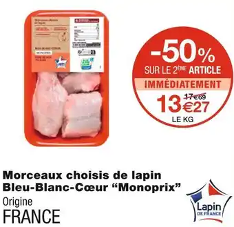 Monoprix morceaux choisis de lapin bleu-blanc-cœur