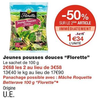Monoprix Florette jeunes pousses douces offre