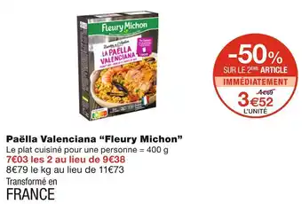 Monoprix Fleury michon paëlla valenciana offre