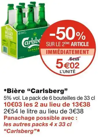 Monoprix Carlsberg bière offre