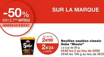 Monoprix Nissin nouilles sautées classic soba offre