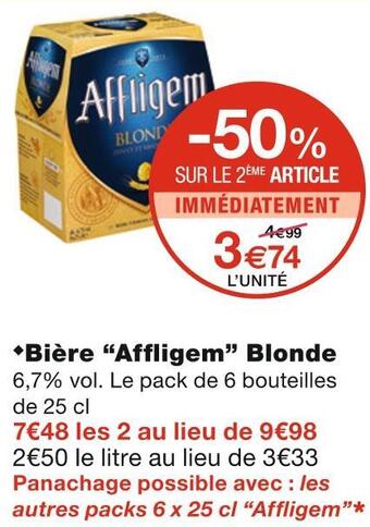 Monoprix Affligem bière blonde offre