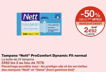 Monoprix Nett tampons procomfort dynamic fit normal offre