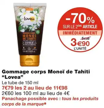 Lovea gommage corps monoï de tahiti