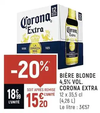 Spar Corona extra bière blonde 4,5% vol. offre