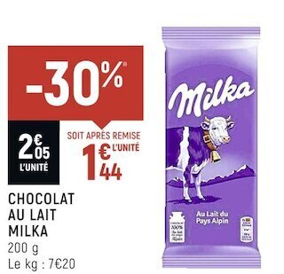 Milka chocolat au lait