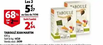 Auchan Taboulé jean martin offre