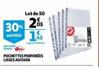 Auchan Supermarché Pochettes perforées lisses auchan offre