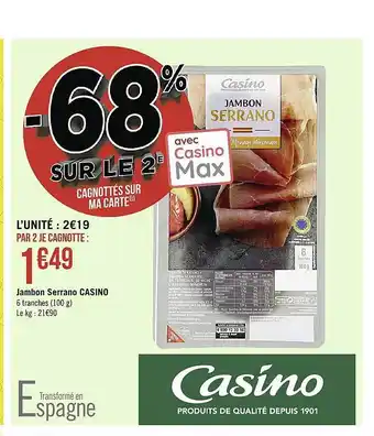 Jambon serrano casino