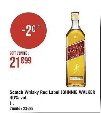Casino Supermarchés Scotch whisky red label johnnie walker 40% vol. offre