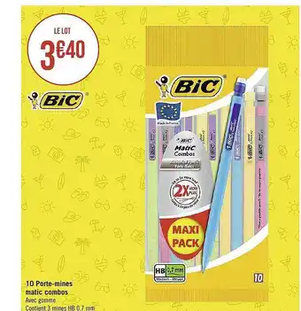 Casino Supermarchés 10 porte-mines matic combos bic offre