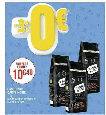 Casino Supermarchés Café grains carte noire offre