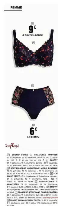 Cora x Carrefour Le soutien-gorge, le shorty offre