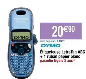 Cora x Carrefour Étiqueteuse letratag abc + 1 ruban papier blanc dymo offre