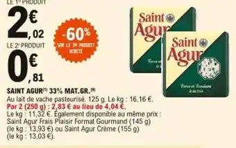 E.Leclerc Saint agur 33% mat. gr. offre