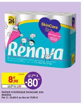 Intermarché Papier Hygiénique Skincare X24 Renova offre