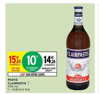Intermarché Pastis Clairpastis offre