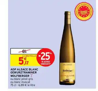 Intermarché Alsace Blanc Gewurztraminer Wolfberger offre