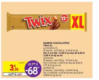 Barres Chocolatées Twix Xl