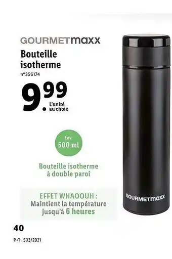 Lidl Bouteille Isotherme Gourmet Maxx offre
