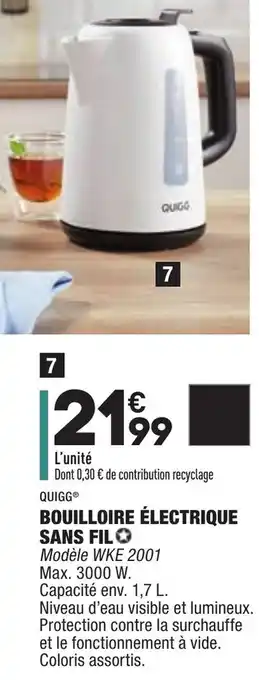ALDI Bouilloire électrique Sans Fil offre