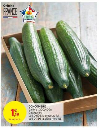 Intermarché Concombre offre