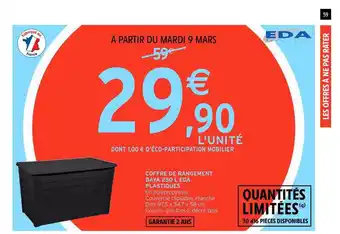 Intermarché Coffre De Rangement Baya 250 L Eda Plastiques offre