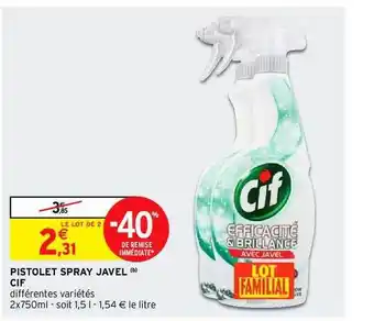 Intermarché Pistolet Spray Javel Cif offre