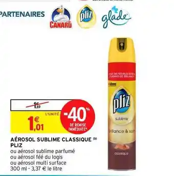 Intermarché Aérosol Sublime Classique Pliz offre
