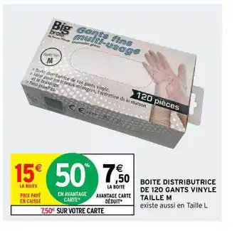 Intermarché Boîte Distributrice De 120 Gants Vinyle Taille M offre