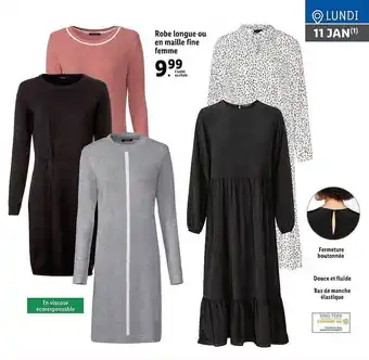 Lidl Robe Longue Ou En Maille Fine Femme offre