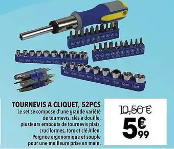 Tournevis à cliquet, 52 pcs