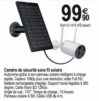 Caméra de sécutité sans fil solaire
