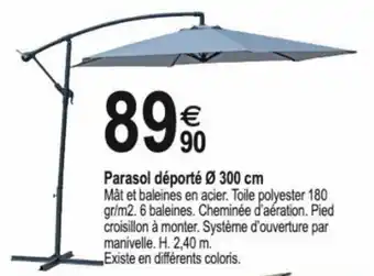 Tridôme Parasol déporté Ø300 cm offre