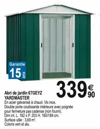 Abri de jardin 67GEYZ YARDMASTER