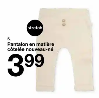 Zeeman Pantalon en matière côtelée nouveau-né offre