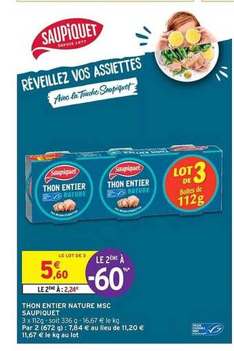 Intermarché Express Thon entier nature msc saupiquet offre