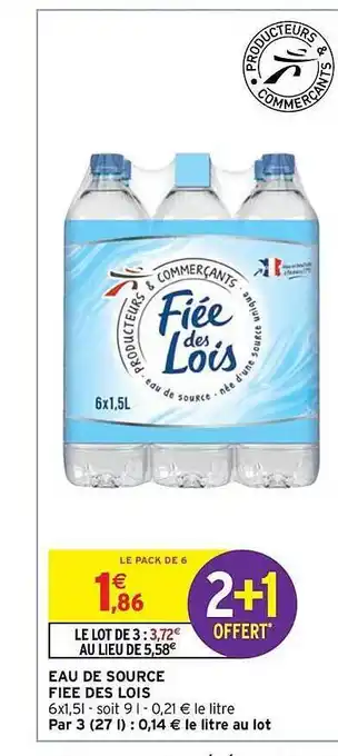 Intermarché Express Eau de source fiée des lois offre