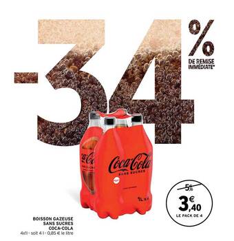 Intermarché Express Boisson gazeuse sans sucres coca-cola offre