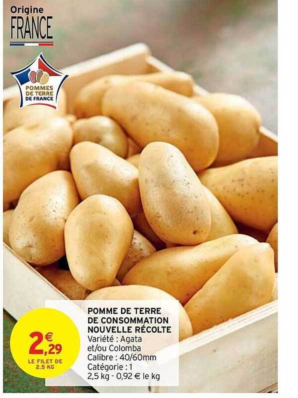 Promo Pomme de terre de consommation nouvelle récolte agata et ou colomba chez Intermarché Express Promo Pomme de terre de consommation nouvelle récolte agata et ou colomba chez Intermarché Express