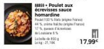 Thiriet Poulet aux écrevisses sauce homardine offre
