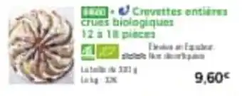 Thiriet Crevettes entières crues biologiques offre