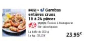 Thiriet Gambas entières crues offre