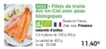Thiriet Filets de truite arc-en-ciel avec peau biologiques offre