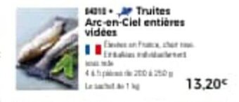 Thiriet Truites arc-en-ciel entières vidées offre