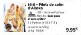 Thiriet Filets de colin d'alaska offre