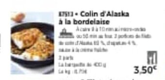 Thiriet Colin d'alaska à la bordelaise offre